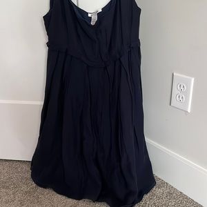 Alice & olivia navy blue sleeveless dress silk upper P petite small
